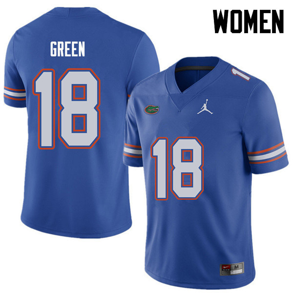 Jordan Brand Women #18 Daquon Green Florida Gators College Football Jerseys Sale-Royal